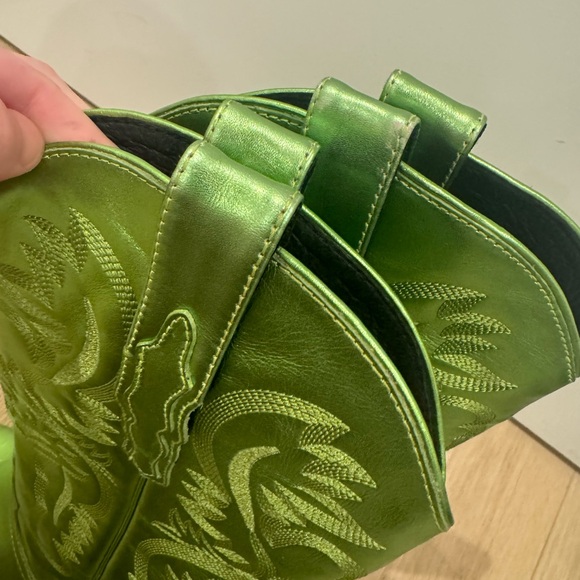 Jeffrey Campbell Dagget Western Boot 8 Cowboy Boots Metallic Green Peridot - Picture 5 of 9